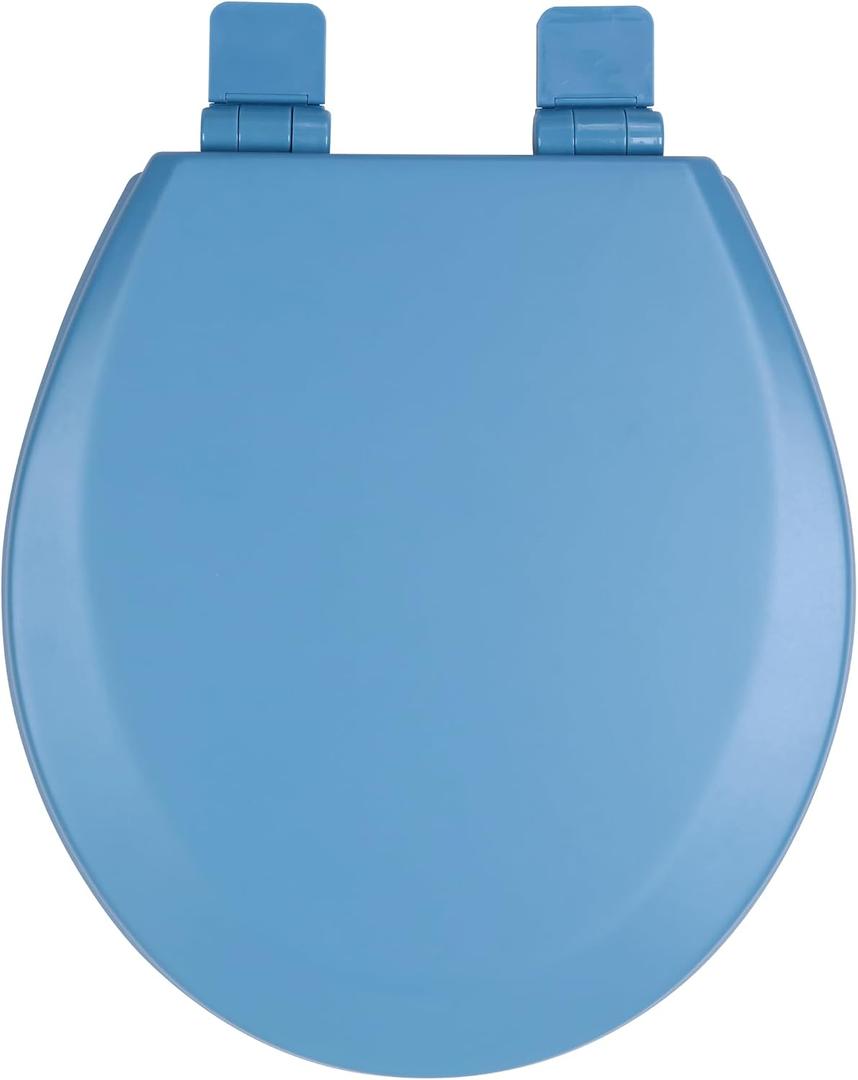 Toilet Seat, Slow Close, Soft Touch, Ultra-Smooth Matte Finish (No Orange-Peel Texture), Premium Moulded Wood, Quick Release, PIKLiDS (Royal Blue, Round)
