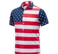 Euow Men's American Flag Button Down Shirt XXXL