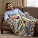 Pug Gifts for Men, Pug Blankets 60''x50'', Pugs Gifts for Lovers Dad, Puppy Gifts for Boy, Gifts for Pugs Dog Owners Lovers Man Decorations Throw Blanket for Christmas Fathers Day Birthday