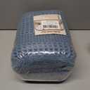 AMOAMI Waffle Bath-Mat, Absorbent Bath Mats for Bathroom Non Slip, Machine Washable Bathroom Rugs with Tassels Ultra Soft Boho Bath Rugs for Floor 2'x6'(24"x72") Blue