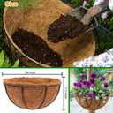 LCHUANG Coco Liners for Planters - 6 Pack 18 Inch Round Hanging Basket Liners, 100% Natural Coconut Fiber Replacement Liners for Hanging Baskets Planters Flowers, Plants, Vegetables (18'' Pack of 6)