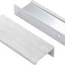 Peaha 10 Pack Kitchen Cabinet Handles 3 inch Brushed Nickel Pulls for Dresser Drawers Door Edge Finger Pull Hardware (Hole Centers:3in(76mm))