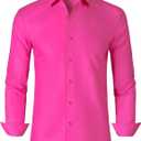 Mens Grade 3.5 Wrinkle-Resistant Dress Shirts Men's Long Sleeve Button Down Work Shirt for Men Size 3XL