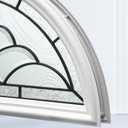 22" x 10" Entry Nouveau Door Glass Insert Half Round Top Exterior Front Door Window Inserts Replacement Kit for Home Improvement(1 Lite Glass,Patina Caming)