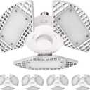 4-Pack LED Garage Light 80W, 8000 Lumens, Deformable LED Garage, 5000K Bright White, Adjustable 3 Panel Light, E26 Screw in Base, Damp Rated, ETL Listed