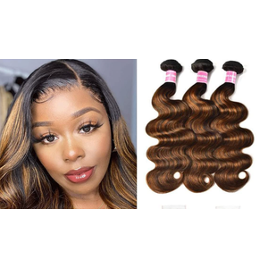  Brown Bundles Copper Red Bundles Human Hair 14 14 14 Inch Brazilian Virgin Color #33 Body Wave Bundle Hair Extensions