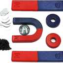 Magnets for Kids Classroom Students Education Science Experiment Kid Magnets Kit Set Including Bar/Ring/Horseshoe Magnets/Compass/Iron Filings