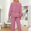 HEARTNICE Women Fuzzy Pajama Set Warm Fluffy Long Sleeve Sleepwear Plush Loungewear Thermal Nightwear with Pockets (Pink, S)