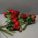 50 PCS Fake Red Roses, Artificial Red Flowers Bulk Realistic Silk Faux Rose with Stems for Wedding Decoration Anniversary Bridal Bouquet DIY Floral Arrangement Romantic Home Decor Gifts