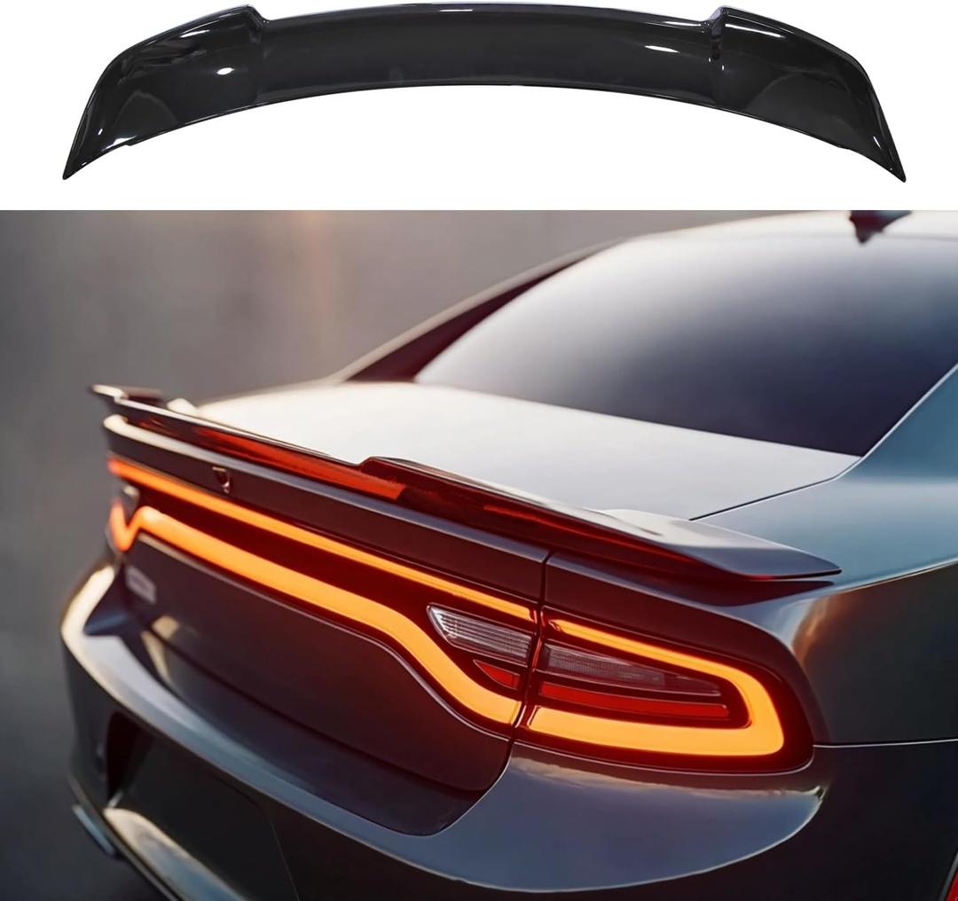 Spoiler for Dodge Challenger/Charger SXT RT SRT 2015-2020 Without Drilling ABS Rear Trunk Spoiler Wing Compatibble with Challenger/Charger SXT RT SRT No Fit SXT Plus (Glossy Black)