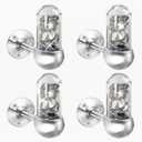 Set of 4 Glass Tube Glisten Crystal Diamond Towel Hooks Bathroom Coat Hook Robe Hook Stainless Steel Heavy Duty Door Hanger Towel Clothes Cabinet,Wall Hook for Bathroom BedroomSilver
