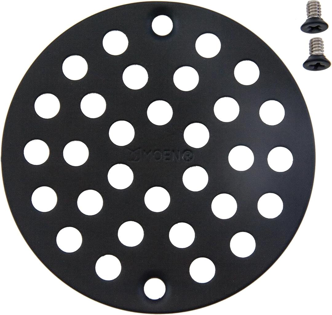 Moen 102763WR 4-Inch Screw-In Shower Strainer Drain Cover, Wrought Iron