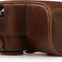 MegaGear Ever Ready Leather Camera Case Compatible with Olympus Pen E-PL10, E-PL9 (14-42mm) (Dark Brown)