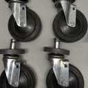 Premium 5" Metro Shelving Brake Casters with Floor Protective Wheels - Set of 3 (No Brake) Black, Red and Blue