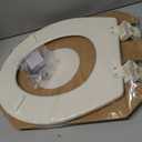 Bemis 500EC Durable Wood Toilet Seat with Easy Clean Hinges, Made in USA, Round, Almond