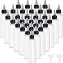 32 Pack 4oz Boston Dispensing Bottle Empty Round LDPE Plastic Squeeze Dropper Bottles Squeeze Bottle with Twist Top Cap for Liquids Oils Art Crafts Kitchen Household