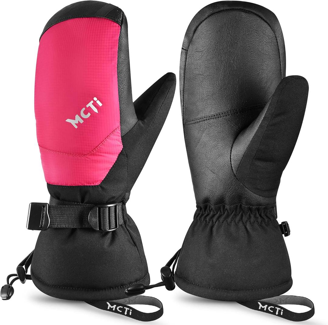 MCTi Ski Mittens Down Mittens Waterproof Touch Screen Winter Snow Mitt for Women