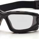 PYRAMEX I-Force Sporty Dual Pane Anti-Fog Goggle, Black Frame/Clear Anti-Fog Lens
