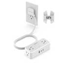 TESSAN Flat Plug Extension Cord 5 FT, Surge Protector Power Strip with 4 AC Outlets 2 USB C and 1 USB A Ports, 900 Joules Protection, Multiple Wall Outlet Extender Suitable for Office Dorm, Grey