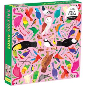 KaleidoBirds 500 Piece Family Puzzle from Mudpuppy  Beautifully Illustrated Birds, Unique Kaleidoscope Pattern, 20" x 20", Provides Hours of Puzzling Fun, Ages 8+, Puzzle Image Insert Included