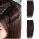 Dark Brown Medium Size Hair Toppers for Women, 2Pcs Seamless Clip-in Volume Pad, Fluffy Synthetic Pieces for Thin Hair & Loss (12INCH/30CM, Dark Brown)