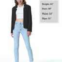 Mebius Girls Blazer Jacket with Inner Pocket Long Sleeve Notched Collar/Lapel Collar Open Front Casual Kids Blazers Suit (Black)