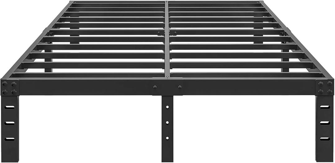 10 Inch King Size Bed Frame - No Box Spring Needed Heavy Duty Metal Platform Mattress Foundation with Steel Slats, Non-Slip Noise Free Easy Assembly Black Bedframes