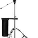 Cymbal Stand with Drum Sticks Holder, Adjust high Boom and Straight Combo,Double Braced Legs with Rubber Feet Ride and Crash cymbal stands
