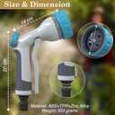 Heavy Duty Garden Hose Nozzle with Soft Non-Slip Grip & ABS Body | High Pressure Water Hose Sprayer Nozzle with 8 Modes for Watering Garden, Lawn, Cars, Pets & Outdoor Tasks