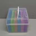 Photo Organizers and Storage 5x7  Plastic Photo Storage Box with Handle, 6 Colorful Inner Cases, Photo Boxes Storage for Cards, Stickers, Crafts, Seeds, Office Supplies (Rainbow)