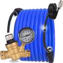 50 FT Heated Drinking Water Hose for RV Camper with Regulator, NSF 372 Certified Garden Hose with Automatic Thermostat Antifreeze Protection to -40F, GFCI Protection, 5/8" ID, 3/4" GHT Adapter
