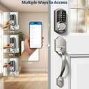 Veise VE06-H Smart Front Door Lock Set, App Control, Keyless Entry Deadbolt with Lever Handle, Electronic Digital Touchscreen Keypad, Auto Lock, Easy Install, Satin Nickel