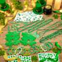 2 x DPKOW 61Pcs St Patricks Day Accessories, Shamrock Glasses Necklaces Wristbands Lcuky Clover Temporary Tattoos Beard Lcuky Coins St Patty's Day Accessories Decorations Irish Party Favors Gifts