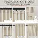 Natural Melange Linen Semi Sheer Curtains & Drapes 84 Inch Length 2 Panels Set for Living Room,Warm Beige Pleated Light Filtering Thick Cortinas Para Sala Privacy Window Burg Decor 52"Wx84"L,Tiebacks