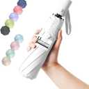 BAODINI Small UV Protection Travel Umbrella Compact for Rain and Sun UPF 50+ Windproof Portable 42 inch Umbrella for Women and Men