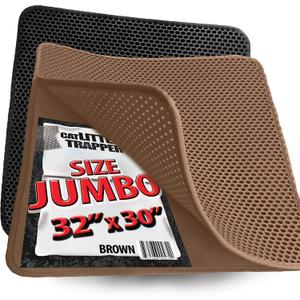 iPrimioJUMBO SIZE Cat Litter Trapper - EZ Clean (Brown/Tan) - 32 inches by 30 inches/Super BIG. Exclusive Water Proof Layer and Puppy Pad Option. Patent Pending.