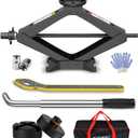 Scissor Jack for Car, 2.5 Ton Car Jack Kit for Tesla Model 3/Y/S/X, 2 in 1 Universal Tire Changing Kit with 2 Jack Pads & 2 Wrenches for Sedan, SUV, MPV (Black)