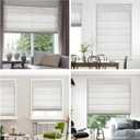 LazBlinds Cordless Roman Shades for Windows, Light Filtering Thermal Insulated Window Blinds, Lightweight Fabric Blinds for Indoor Windows, 24" W x 60" H, Beige