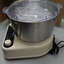 Electric Dough Maker with Ferment Function, 6.5QT Stand Dough Mixer, Dough Kneading Machine with 304 Stainless Steel Bowl, Removable Lid & Knob Control, Ideal for Bread, Pizza, Pasta - Almond Cream