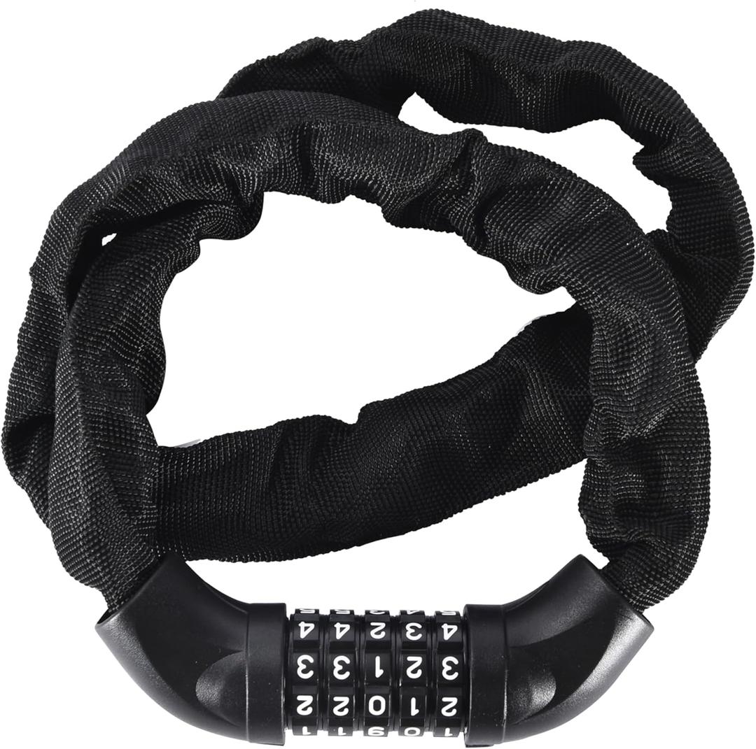 Pro-Bike Tool Bike Locks - 35.4-Inch - Heavy Duty Anti Theft Bicycle Lock - 5-Digit Code Keyless Combination - Weatherproof & Friction Proof - Universal Fit for Road, Mountain, Electric & BMX Bikes