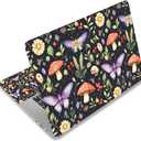DINKY Laptop Notebook Skin Sticker Cover Decal, 13 13.3 14 15 15.4 15.6 inch Laptop Vinyl Skin Sticker Cover Soft Art Protector Netbook (Mushroom Butterfly)