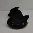 SQEQE Weighted Black Cat Plush, Weighted Black Cat Stuffed Animal, Cute Plushies Soft Pillow Toy Gift for Kids Adults 23.6 Inch, 3.1 Lbs