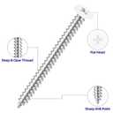 #8 x 2 Flat Head Self Tapping Screws, White Head Wood Screw, 304 Stainless Steel 18-8, Screwdriver Bit Included, 100 PCS