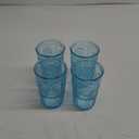 Bormioli Rocco Romantic 16 oz. Cooler Beverage Glasses for Cold Drinks, Juices, and Cocktails, Set of 4, Light Blue