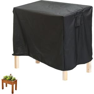 Winter Outdoor Raised Garden Bed Cover, 122x78x62cm/48x30x24in 420D Oxford Cloth Waterproof for Elevated Planter Box Stand for Snow Frost & Rain Protection (Black, Cover Only)