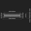 Repa Market 17" x 3" Inch Air Exhaust Grille for Round Ducts - 2 Adjustable Louvre Blades - Galvanized Air Supply Vent Cover - Side Fit Round Surface Canal Ducting from 6.30" to 15.74" Inches