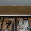 Furologee 47" Computer Desk with File Cabinet and Power Outlets, Home Office Desk with 2 Monitor Stands and Storage Drawer, Writing Gaming Table with Shelves and 2 Hooks for Bedroom, Rustic Brown