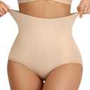 OEAK Tummy Control Shapewear for Women Seamless Girdle High Waisted Body Shaper Underwear Panty Smooth Under Dress Shapewear (Medium, Nude)