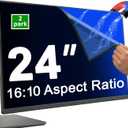 2 Pack Magnetic 24 Inch Monitor Privacy Screen, 16:10 Aspect Ratio, Removable Anti-Glare Blue Light Filter, Anti-Spy Screen Protector for Desktop Computer
