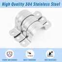 Yaocom 100 Pcs 3/4 Inch Pipe Strap 304 Stainless Steel Conduit Clamp Reinforced Rigid 2 Hole U Bracket for Pipe Fixing on Various Surfaces
